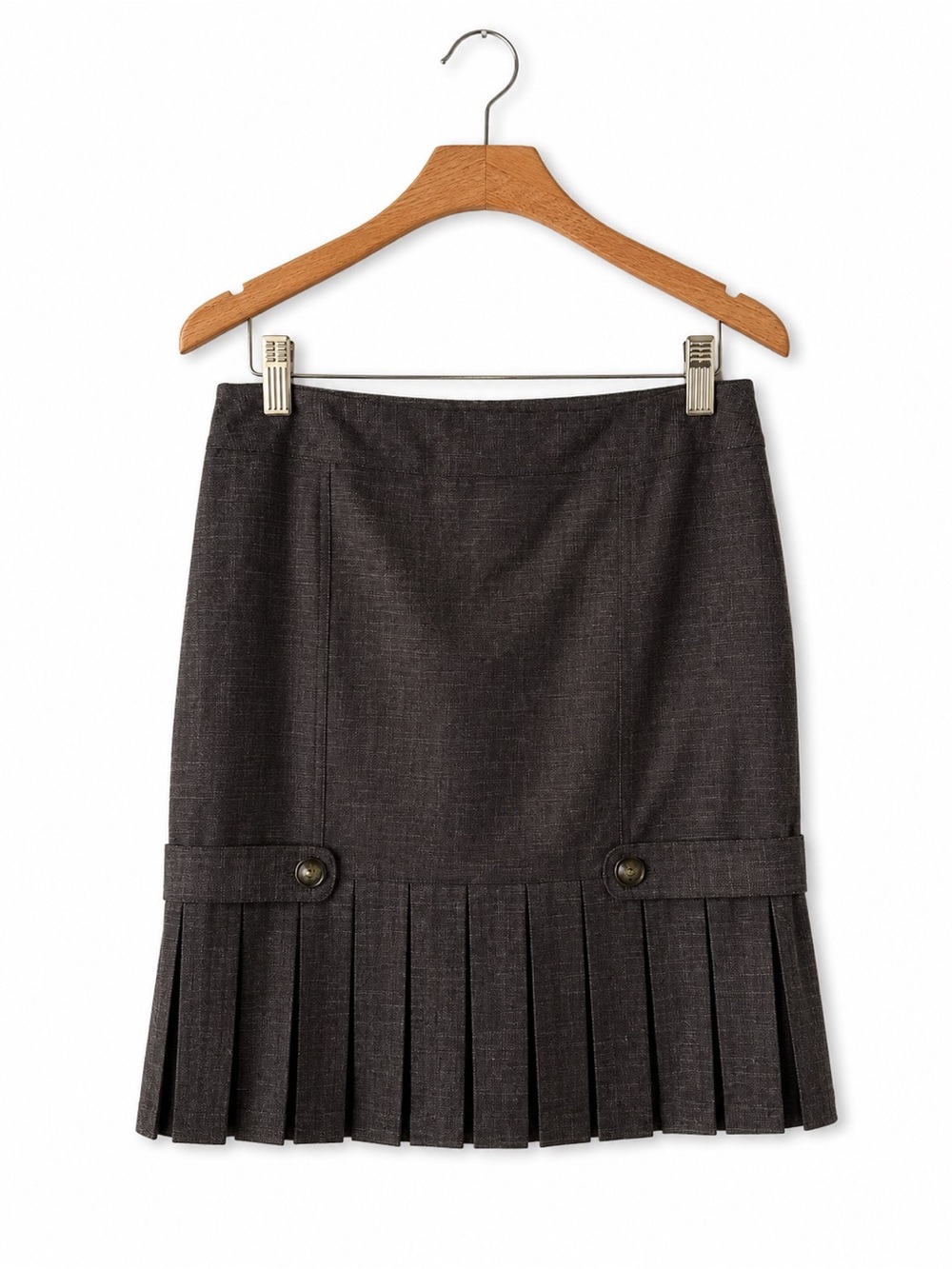 A. Byer Brown Pleated Hem Midi Skirt Size 11 Y2K Office Career Preppy Academia